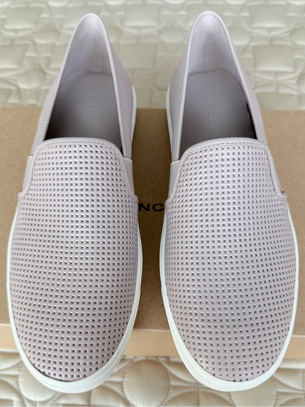 Vince Blair Perforated Leather Slip-On Sneakers